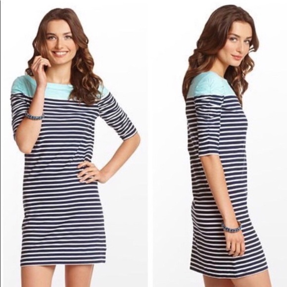 Lilly Pulitzer | Kaleb Blue Striped T Shirt Dress